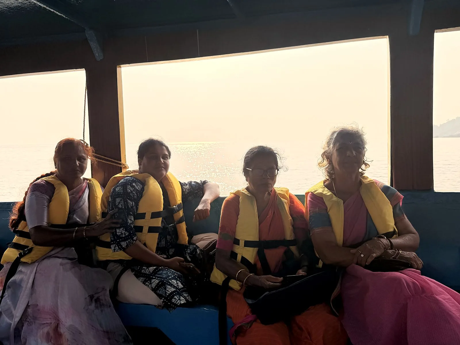 Family enjoying the boat ride